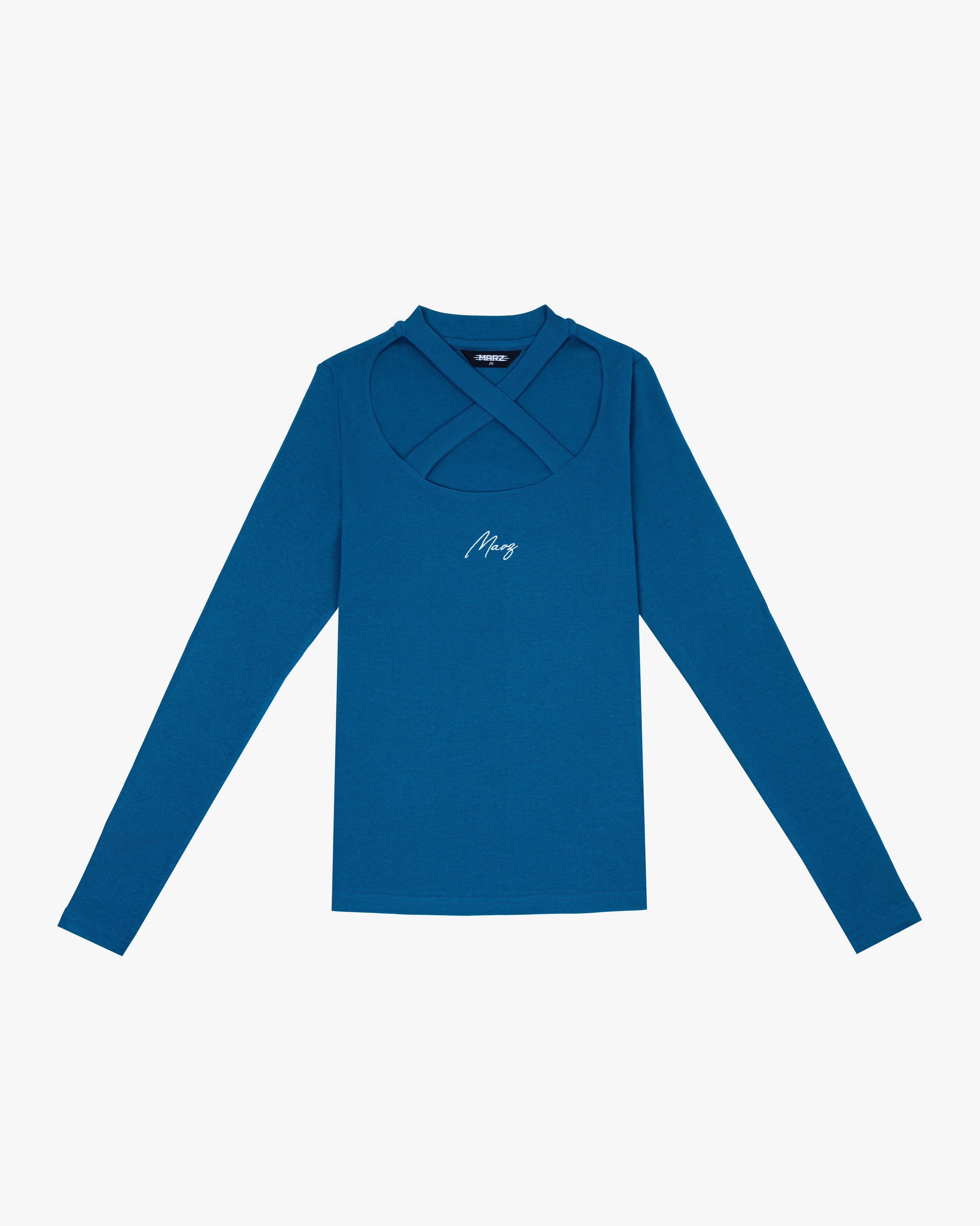 PEACOCK BLUE LONG SLEEVE TOP